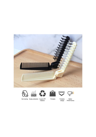 Samdoo Küçük Boyutta Taşınabilir Katlanabilir Saç Tarzı Saç Combı - Siyah, Dayanıklı Pp Malzeme, Ergonomik Tasarım