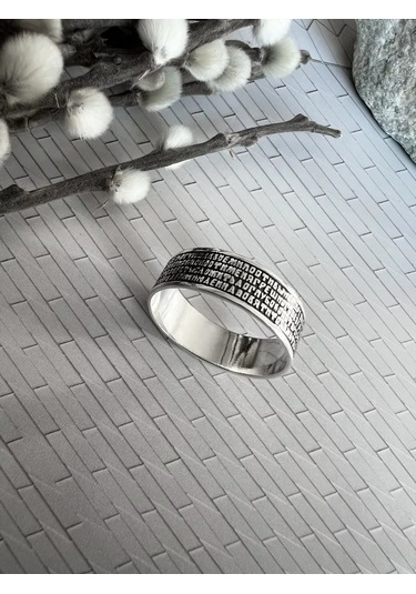 Monıchev Jewelry 925 Ayar Gümüş Dua Yüzüğü 228058971 Gri