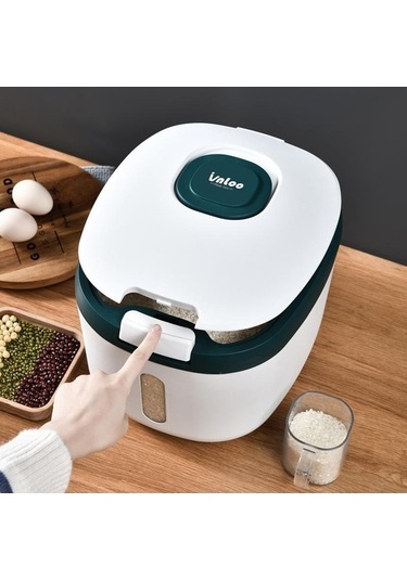 Pazly 9l Gri Pirinç Kutusu Böcek/nem Geçirmez Mühürlü Gıda Kavanozu Ev Pet Depolama Gri