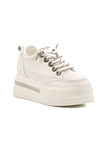 Beyaz Yüksek Taban Kadın Sneaker 25y492 Z Beyaz