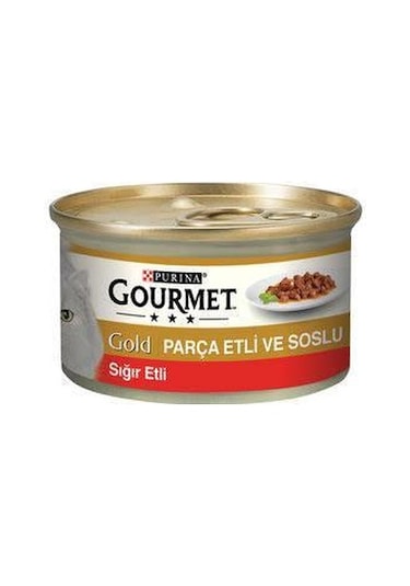Gourmet Gold Parça Sığır Etli Soslu Konserve Yetişkin Kedi Maması 24 x 85 G