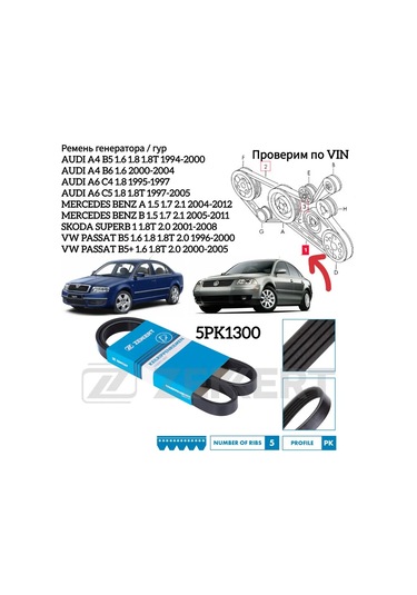 Zekkert Audı A4 A6 Passat B5 B5+ Alternatör Kayışı 262223766