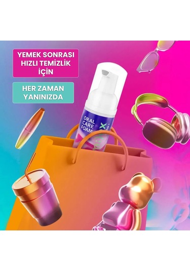 Splat Diş Ve Diş Telleri Için Beyazlatıcı Ağız Temizleme Köpüğü Nane Aromalı 3'ü 1 Arada 50 Ml