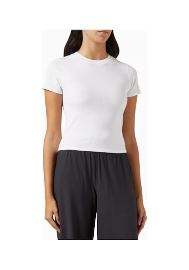 Vuori Modal Kesimli Pose Fitted Crop Top, Yumuşak & Esnek Kesim, Çok Yönlü Beyaz