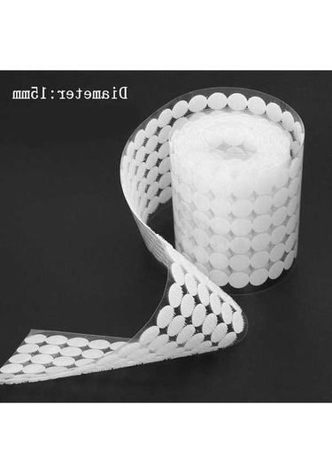 Pazly 15mm Beyaz Kendinden Yapışkanlı Kapatma Bandı Disk Sihirli Yapışkan Bant Beyaz Naylon Kapatma Bandı, Çantalar İçin Uygulayabilirsiniz