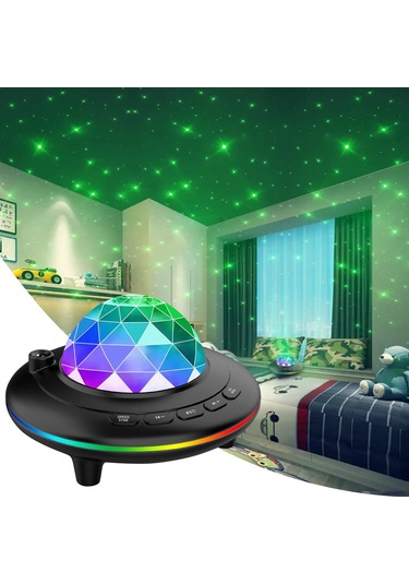 Kumandalı Bluetooth Hoparlör Galaxy Gökyüzü Projeksiyon Gece Lamb Gri