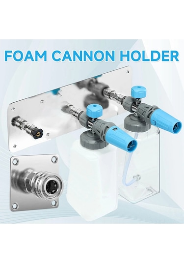 Maiyame Stainless Steel Pressure Washer Foam Cannon Bracket - 1/4" Quick Connect, 2-hole, Easy Installation, Organized Storage