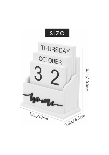 Ahşap Midye Kabuğu Masa Bloğu Takvim Hafta Ay Tarih Gösterimi