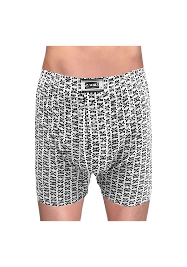 Seher Yıldızı Desenli Düğmeli Erkek Boxer 6 Adet Çok Renkli