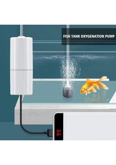 Vkemall Usb Şarjlı Sessiz Akvaryum Oksijen Pompası - Balık Tankı Zirveleyici, Yeşil, Usb Girişli, Küçük Boy, Dış Mekan Uygun