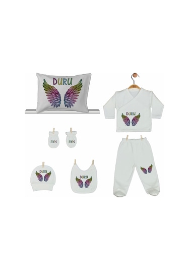 Pia Baby Gl 2207 İsme Özel Yastık Zıbın Set Krem