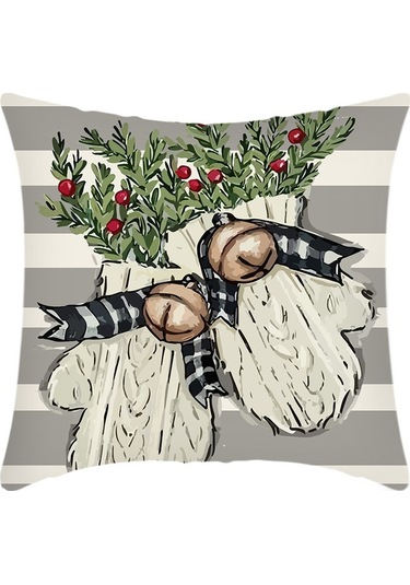 Cartoon Hand-painted Style Christmas Decorative Pillow No.79 Ekru