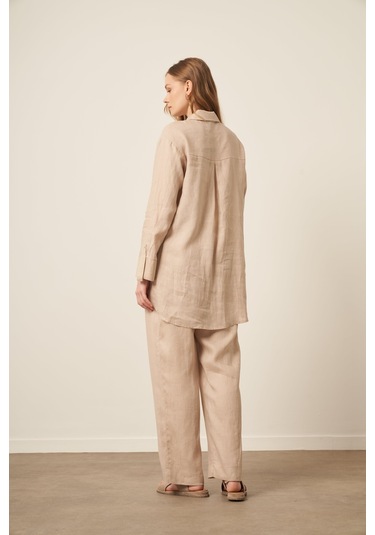 Ftz Women Kadın Ham Keten Takım Beige 31115 Beige