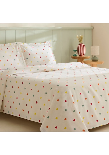 Karaca Home Amour %100 Pamuk Çift Kişilik Pike Takımı Multicolour Renkli
