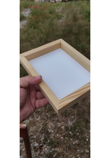 15x15cm Beyaz Ahşap Çerçeveli Pano Camsız - Arkalık Sabit