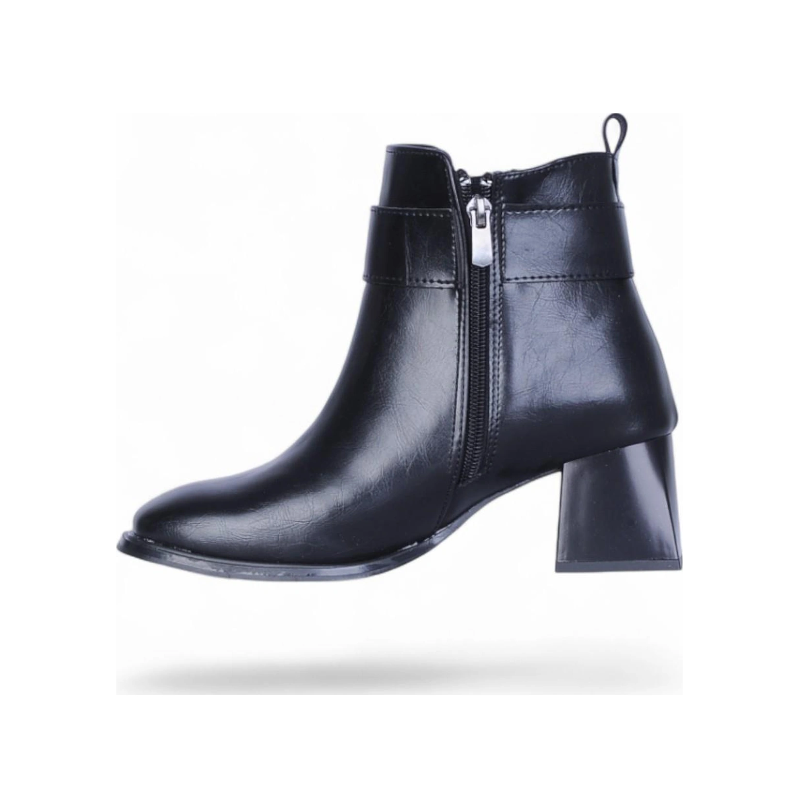 Scarletta S15 Cilt Siyah 7cm Kadın Topuklu Bot Siyah