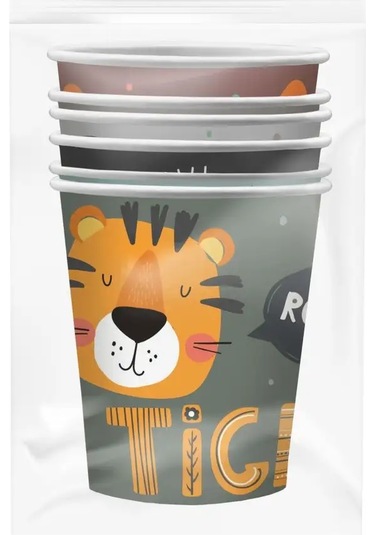 Nd Plej Tek Kullanımlık Tabaklar-bardaklar - Happy Zoo, Hayvanlar 74662867 30