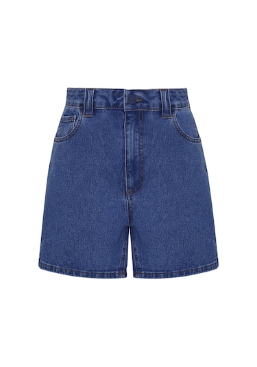 Yargıcı Mom Yüksek Bel Bermuda/şort 26ykbr8035x 515 Mavi