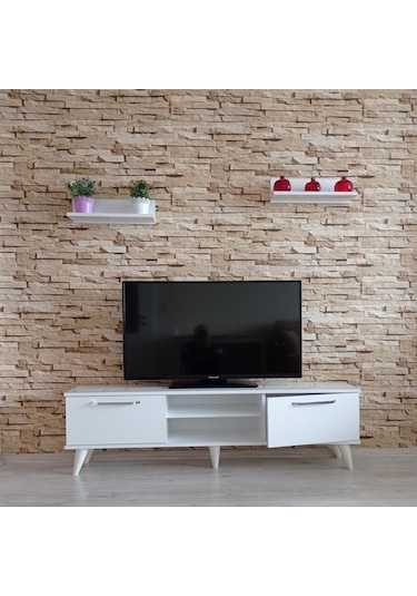 Mobilya Sepeti ( Ms 70 ) Mdf Tv Ünitesi Dolabı,Raflı,Beyaz