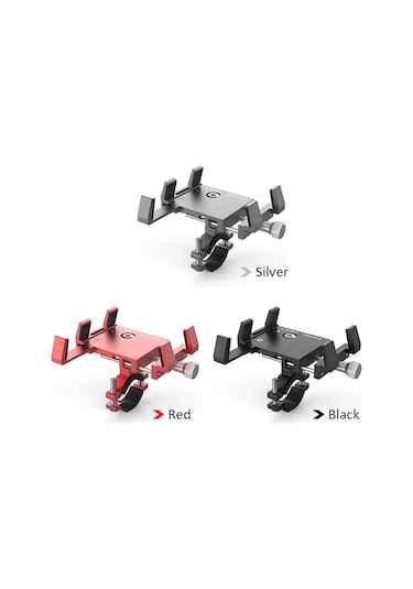 Jeemson Bisiklet Telefon Tutucu - Sabit 5 Kollu, Kokulu, Siyah 22-36mm