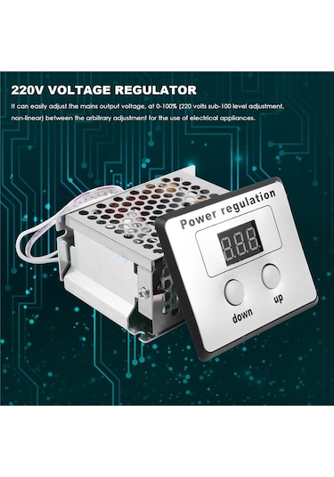 4000 W 220 V Ac Scr Voltaj Regülatörü Dimmer Elektrik Motoru Hız Sıcaklık Kontrol Cihazı Su Isıtıcı Küçük Motorlar İçin