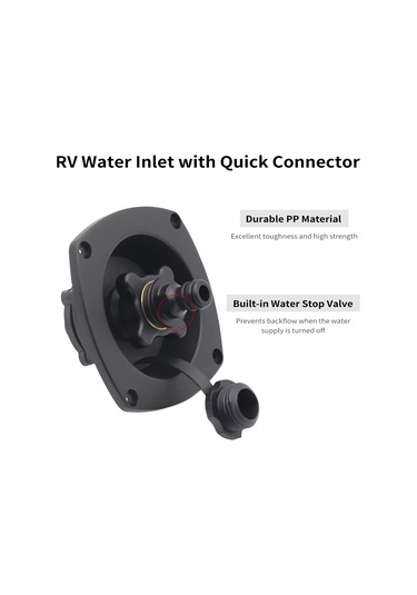 Youmex Hızlı Bağlantılı Karavan Su Girişi - Pp Malzeme, 20.2mm Boru Çapı, Su Durdurma Vanalı