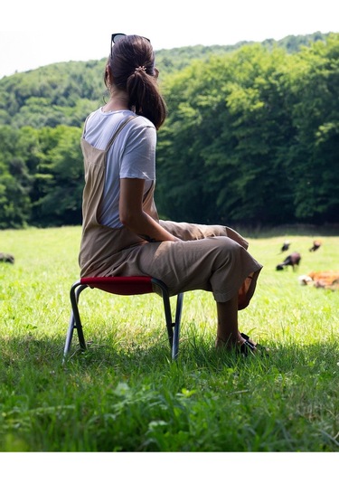 Exent Katlanır Balıkçı Kamp Piknik Taburesi 2'li Kırmızı