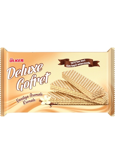 Ülker Deluxe Gofret Vanilya Aromalı Kremalı 220 G X 6 Adet