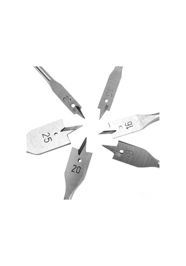 Lemestar Ahşap Delme Seti 6 Parça - 45 Karbon Çelik Uçlu, Derin Delik Açıcı, 10-25mm Boyutları, Hassas Kesim, Opp Paketli