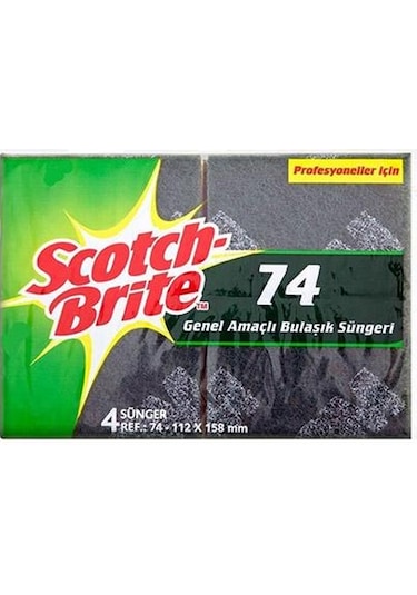 Scotch Brite 74 Genel Amaçlı Bulaşık Süngeri 4 Adet Sarı