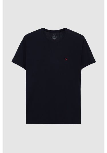 Ds Damat Regular Fit Siyah Düz Nakışlı %100 Pamuk T-shirt 4hc140632006m Siyah
