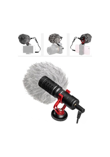 Boya Mini Kardioid Mikrofon Metal Elektret Kondensör Video