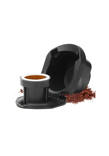 Espresso Için Yeniden Kullanılabilir Kahve Kapsülleri B Siyah Diğer