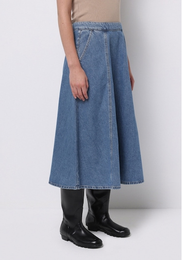 Colins Regular Fit Düz Fermuarlı Kadın Mavi Etek Cl1076231 Q1.v2 Dn44476 Denim