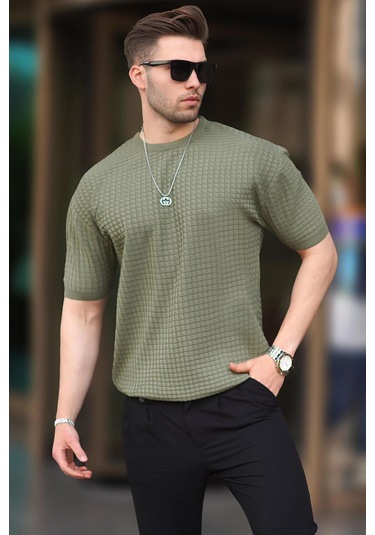 Madmext Madmext Erkek Haki Tişört 5685-Haki