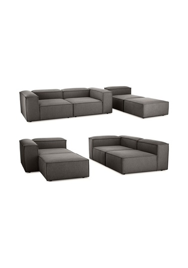 Relax Soft 4 Modül Köşe Takımı Antrisit-kahve Keten 650 Antrisit