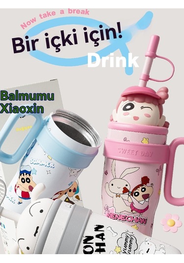 Lyon Taşınıdir Büyük Kapasiteli Yalıtırım Hasır Bardak 800ml Mavi Mavi