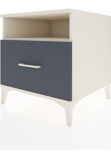 Kronos Komodin Tek Raflı Tek Çekmeceli 60x59x64 Aytaşı-antrasit Aytaşı