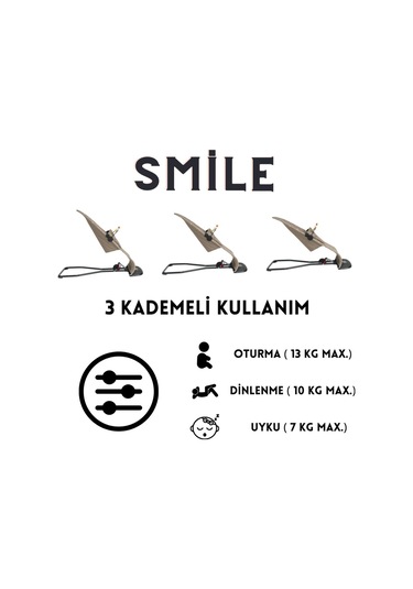 Mamma Smile Cotton Sallanır Üç Kademeli Ana Kucağı Oyuncak Aparatı Ve Seyahat Çantası Kahverengi