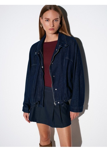 Dilvin 65380 %100 Pamuk Yarasa Kol Kot Ceket-lacivert Lacivert