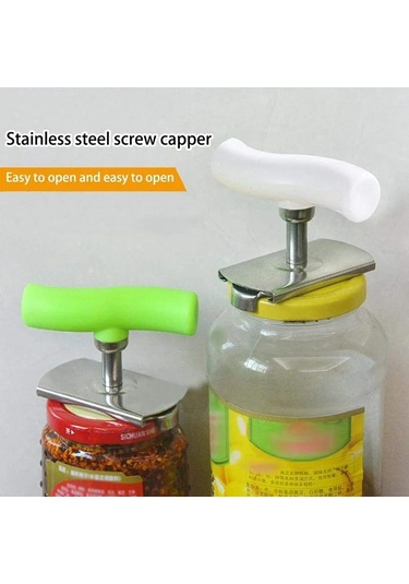 Ayarlanabilir Şişe Kapağı Açacağı Çok Fonksiyonlu Paslanmaz Çelik Cam Kapak Çıkarıcı Kavanoz Açacağı Emek Tasarruflu Konserve Açacağı Mutfak Aleti İçin Yeşil