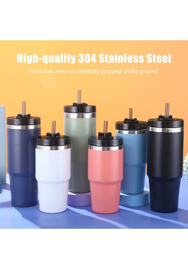 Yunboo 304 Paslanmaz Çelik Isı Saklama Bardak, 20oz Beyaz, 6-12 Saat Sıcak/soğuk Tutma, Pipetli Kapağıyla, Araç/outdoor Kullanıma Uygun Beyaz