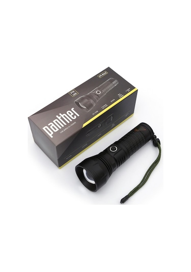 Panther Pt-4112 Usb Şarjlı Fener Siyah