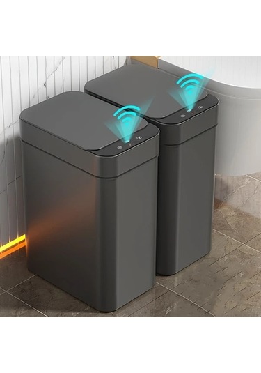 Pazly 2 Adet Dokunmatik Çöp Kovası, 11l, Akıllı Elektrikli, Mutfak/banyo/yatak Odası/kurumsal