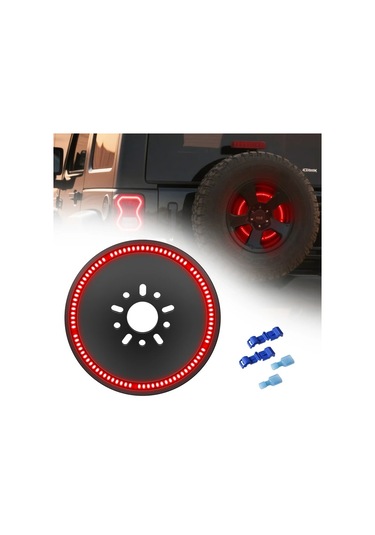 Xuweiwei 2007 2018 Wrangler Jk 2018 2019 1987 2021 Jku Jlu İçin Red Led Halka Arka Tekerlek Işığı Yedek Lastik Işığı Pili Yok
