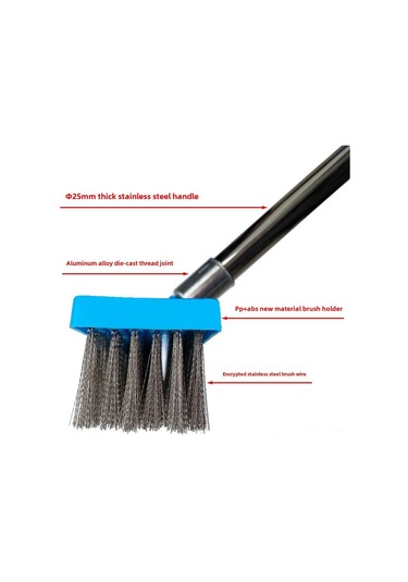 Dofolink 20cm Paslanmaz Çelik Telli Zemin Fırçası - Kuru Çöp, Leke Ve Pas Temizliği İçin Sabit Tüy, Plastik Tabanlı Ev Temizlik Aleti Diğer