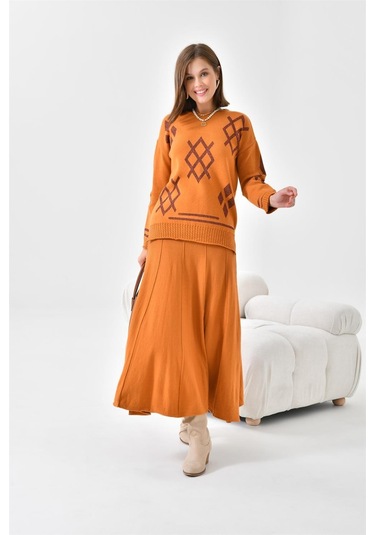 Ftz Women Kadın Etekli Takım Soğan 20559-soğan Turuncu