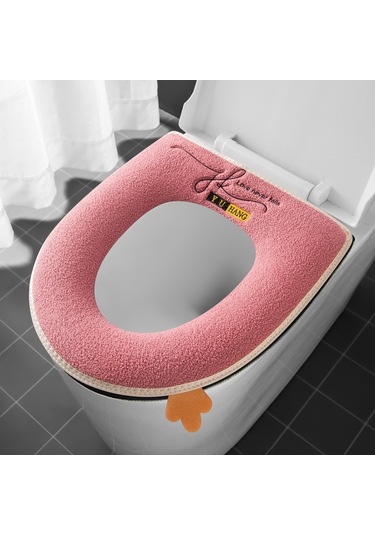 Ev Tipi Tuvalet Dört Mevsim Üniversal Klozet Kapağı Su Geçirmez Kapak Tuvalet Halkası Hafif Lüks Modeller - Pembe Pembe