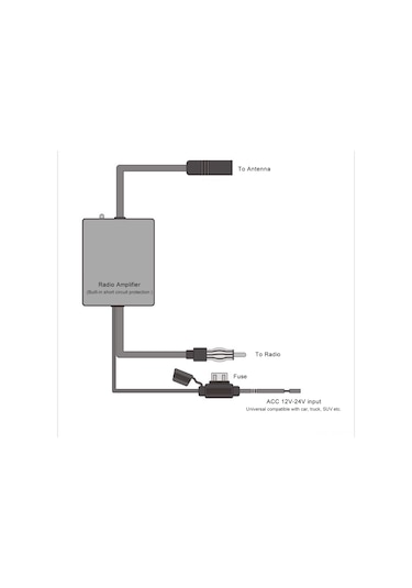 Geeroyoo Araçlar İçin 12-24v Evrensel Fm Radyo Anten Sinyal Yükseltici, Araba, Kamyon, Suv Uyumlu