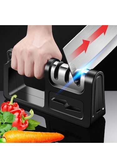 Sones Üç Aşamalı Mutfak Bileyici Çok Fonksiyonlu Mutfak Bıçağı Bileme Taşı